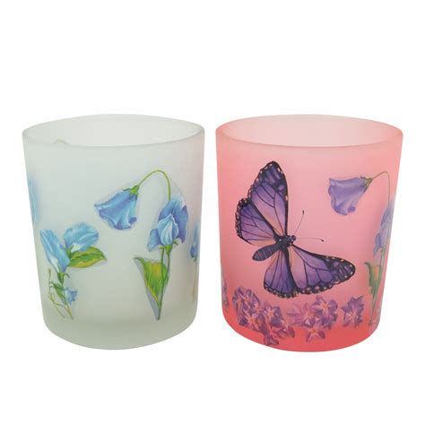 Manufacturer direct wholesale glass flower pot, glass container, glass candle jar, customized colorful glass standing clear crystal candle holder. 5.5oz pink frosted glass jars wholesale decorative votive ...