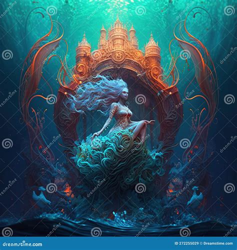 Exploring Palace the Mysterious Depths with Beautiful Mermaids, 3D