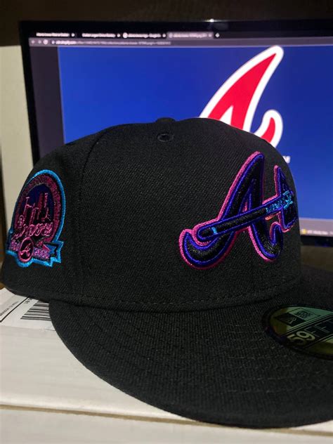 New Era Atlanta Braves Fitted Hat Size 7 18 Hat Club Cyberpunk Grailed