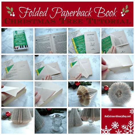 How To Make Folded Paperback Book Christmas Trees A Tutorial An