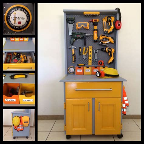 The home of your dreams is just an overstock order away! I converted an old tv cabinet into a kids tool workbench ...