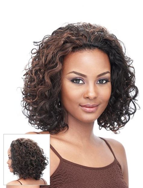 Sassy Brown Curly Chin Length Human Hair Wigs And Half Wigs Bob Human Hair Wigs