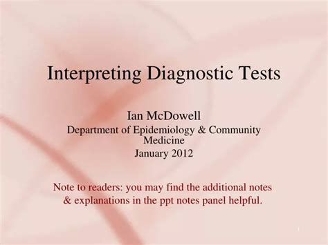 Ppt Interpreting Diagnostic Tests Powerpoint Presentation Free