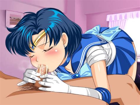 Rule 34 Ami Mizuno Bishoujo Senshi Sailor Moon Blue Hair Blush