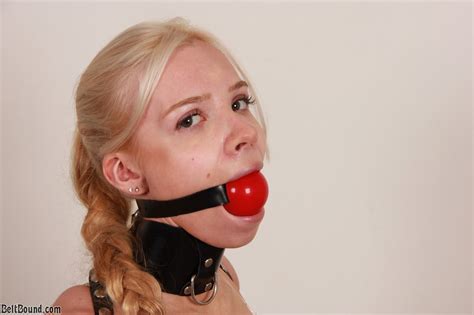 Beltbound Clip Store Huge Red Ball Gag And Tight Armbinder