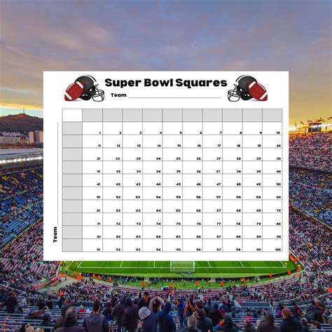 Super Bowl Squares Super Bowl 2023 Football Squares Etsy