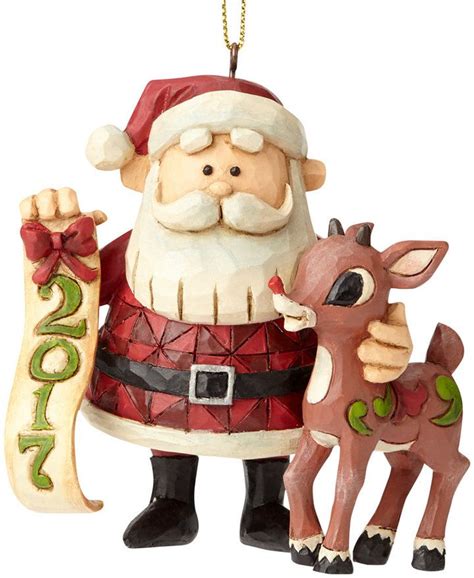 Jim Shore Rudolph And Santa 2017 Dated Hanging Ornament Jim Shore