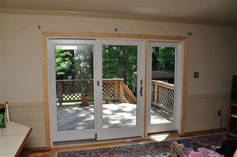 Simple Patio Outdoor With Anderson French Triple Sliding Door And