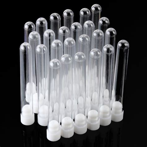 25pcsset Plastic Test Tubes Transparent Test Tube 15x100mm Clear