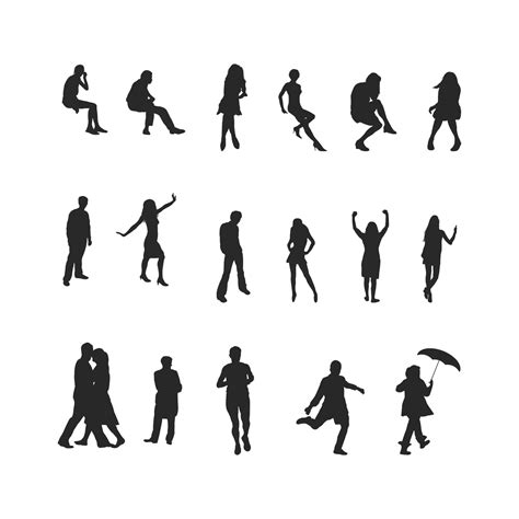 People Silhouette Vector Design With Various Activities 15122190 Vector