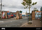 Gates in a peace line, Lanark Way, West Belfast Stock Photo - Alamy