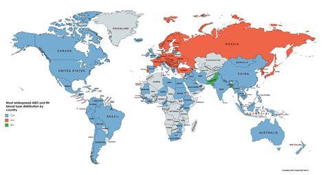 Blood Type World Map Map Of Western Hemisphere