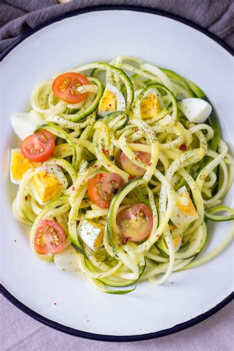 How to make zucchini noodles with a peeler recipe: Egg Zucchini Noodle Salad - Natalie's Health