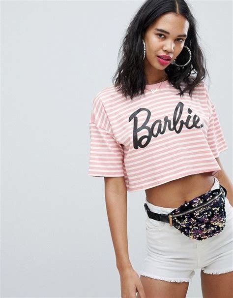 missguided missguided barbie stripe crop t shirt crop tshirt clothes fashion