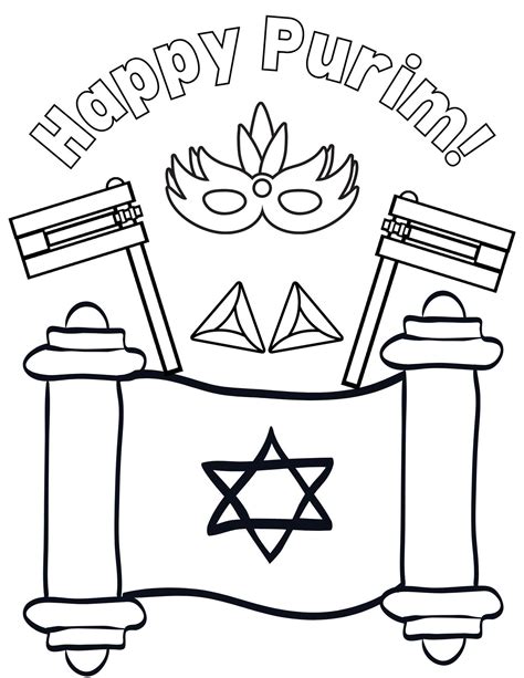 Purim Coloring Pages Purim Printables Jewish Coloring Pages Etsy