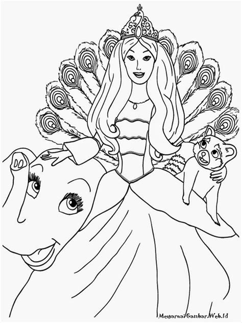 Gambar Sketsa Mewarnai Gambar Barbie Princess Mewarna Putri Rapunzel Di