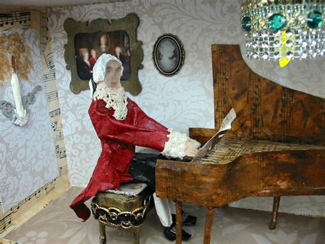 Mozart Figurine In A Miniature Music Room Diorama Piano Etsy Music