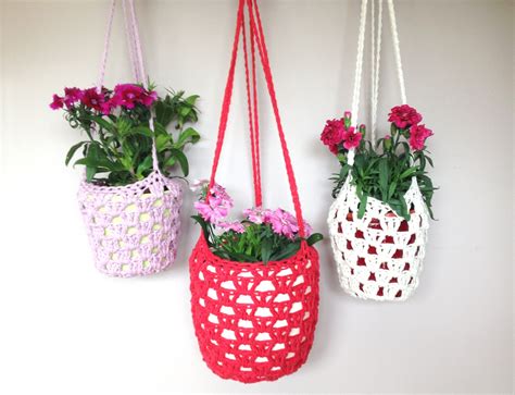 Granny Stitch Hanging Plant Pot Holder Crochet Pattern Digital Etsy Uk Plant Pot Holders