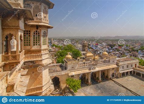 View Of Udaipur Town From The City Palace Udaipur Rajasthan India
