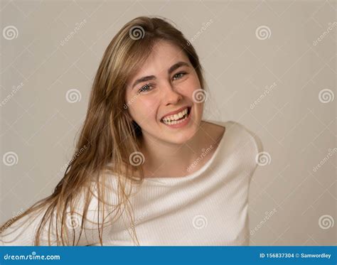 Portrait Of Young Attractive Cheerful Teenager Woman With Smiling Happy