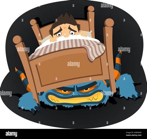 monster under the bed vector cartoon illustration stock vector image and art alamy