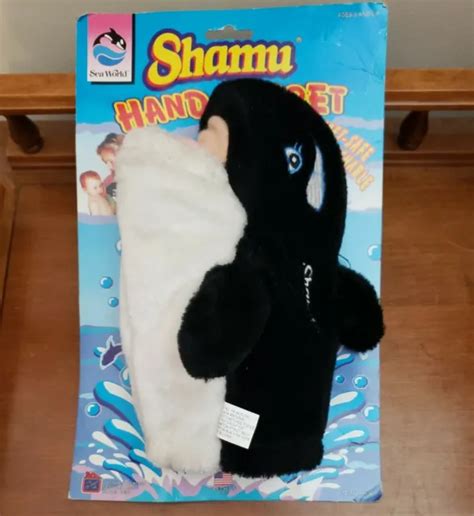 Vintage Seaworld Shamu Orca Killer Whale Hand Puppet Plush The Toy