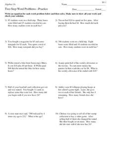 I always find that providing a seasonal worksheet helps keep my daughter excited about doing her work. Two-Step Word Problems Worksheet for 7th - 9th Grade ...