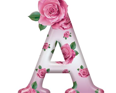 Alfabeto Decorativo Letras Com Flores Cor De Rosa Rosas