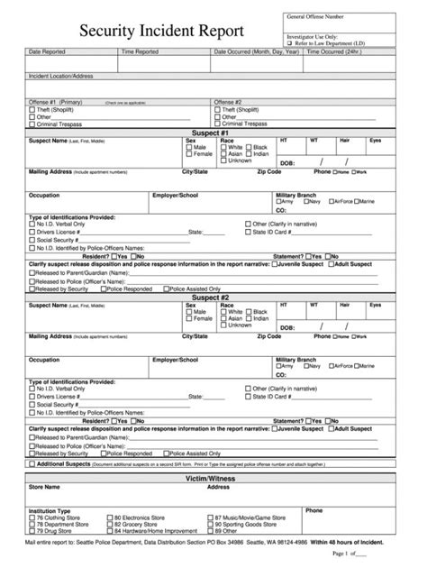 Printable Security Guard Report Form Fill Out And Sign Printable Pdf