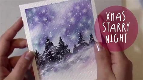 This is demonstration with explanation of how to paint a starry night with full moon shining over mountains.it is painted in layers to achieve saturated and. WATERCOLOR Tutorial: How to Paint a CHRISTMAS NIGHT ...