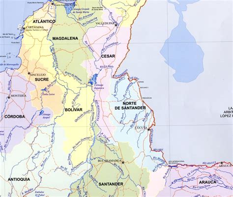 Republica De Colombia Mapa De Fronteras Terrestres Y Maritimas