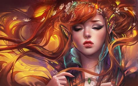 Fantasy Elf Girl Hd Desktop Wallpaper Widescreen High Definition