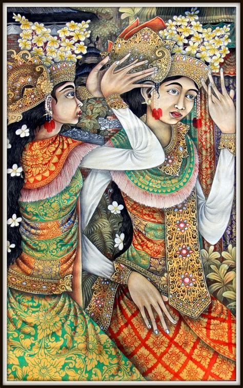 Bali Painting Balinese Dancers Amazing Detail High X Wide