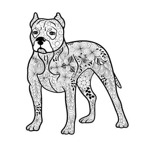 Pitbull Dog Doodle Stock Vector Illustration Of Ornament 71642114