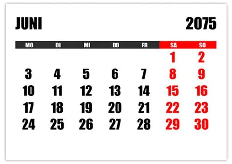 Kalender 2075 Kalendersu