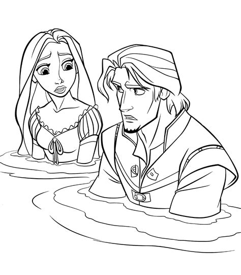 Rapunzel And Flynn Coloring Page