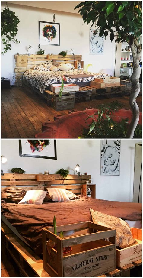 Looks as good as in the picture. Minimalist Pallet Bed Frame & Headboard • 1001 Pallets