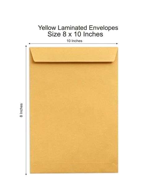 8 X 10 Yellow Laminated Envelopes 100 Gsm For A4letter Size