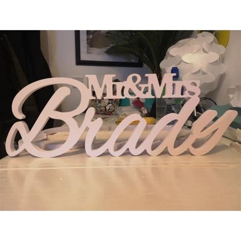 Custom Mr Mrs Wedding Table Sign White Signing Table Wedding