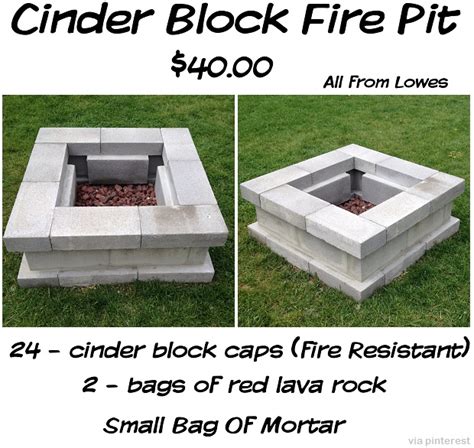 This firepit is constructed of firebrick with a when the firepit walls are in place, backfill with dirt around the outside base of the blocks to top caps are next added to the fire pit walls. DIY Projects: 15 Ideas For Using Cinder Blocks - Bio Prepper