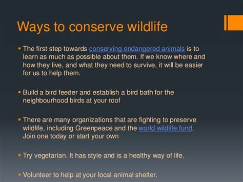 Presentation On Nature And Wildlife Conservation