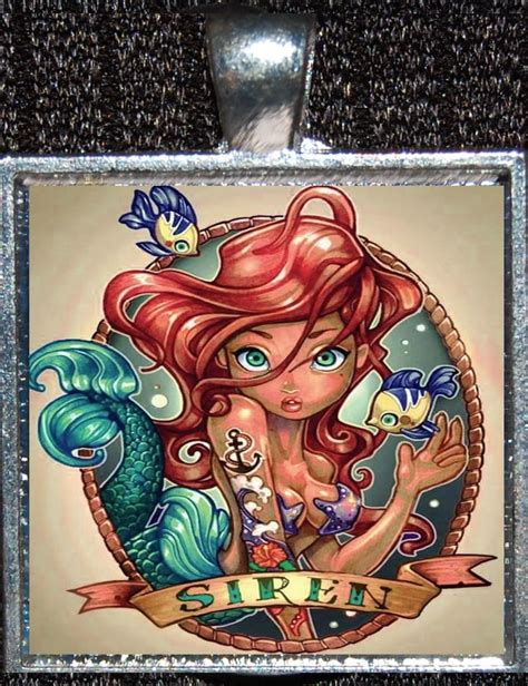 Little Mermaid Ariel Disney Princess Tattoo Pinup Flash Etsy