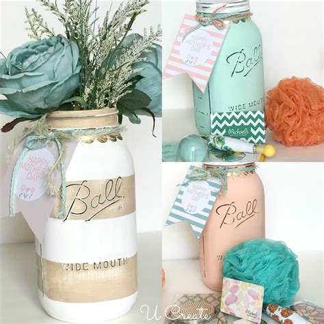 When you were younger, you likely wished your mom a happy mother's day with a homemade gift or handcrafted card. DIY Mother's Day Mason Jars