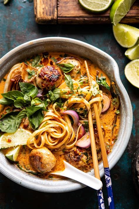 1 of thai chicken meatball noodle soup. Weeknight Thai Chicken Meatball Khao Soi | Recipe in 2020 ...