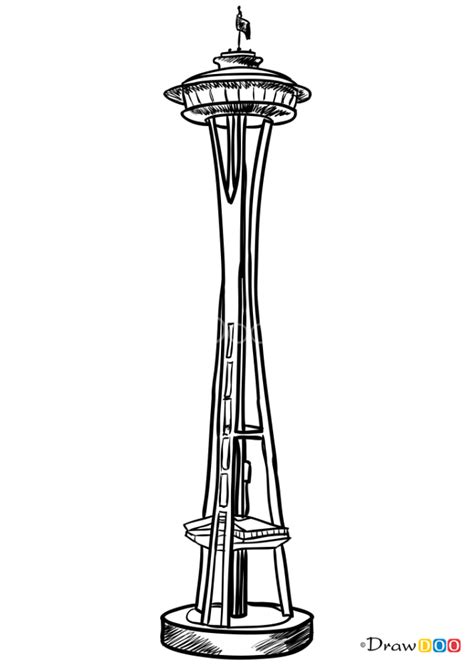 How To Draw Space Needle World Marvels