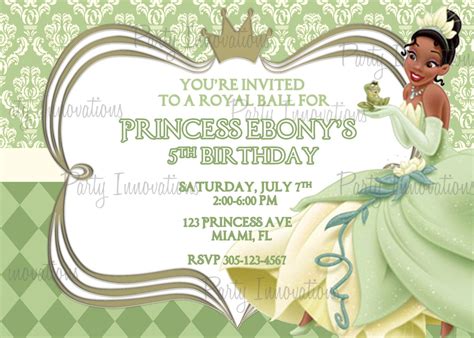 Princess Tiana Invitations Free Invitetown Birthday Party