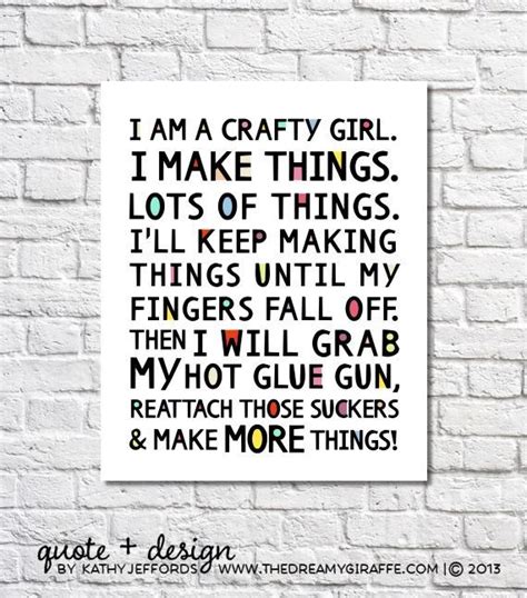 I Am A Crafty Girl Quote Print Craft Room Decor Craft Room Etsy