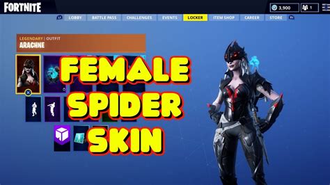 New Female Spider Arachne Skin In Game Fortnite Youtube