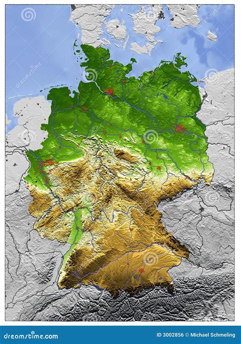 Alemanha Mapa De Relevo Ilustração Stock Ilustração De Topography