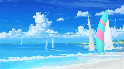 Summer Beach Anime 4k 2420f Wallpaper Pc Desktop